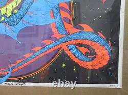 Large Vintage Black Light Poster 1971 Magic Dragon Inv#G1362
