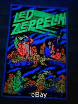 Led Zeppelin 23x35 Beautiful Flocked Blacklight Poster