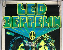 Led Zeppelin Original Vintage Blacklight Poster 1969 Music Pinup Beeghly UV
