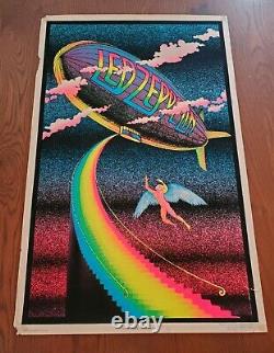 Led Zeppelin Stairway to Heaven 1982 Funky Enterprises Black Light Poster 35x23