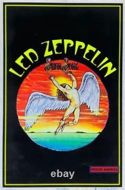 Led Zeppelin Swan Song Vintage Black Light Poster 23 x 35