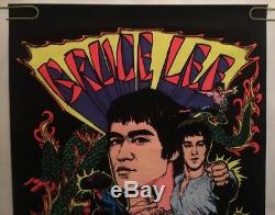 Lee Original Vintage Blacklight Poster Bruce Lee Karate Pin-up Martial Arts 74