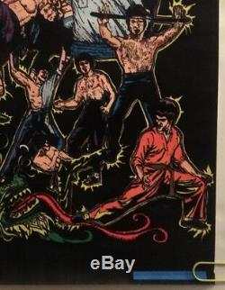 Lee Original Vintage Blacklight Poster Bruce Lee Karate Pin-up Martial Arts 74