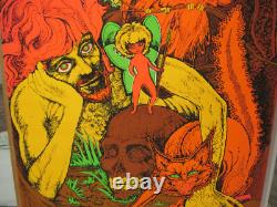 Legit Vtg 1971 HOLY GRAIL Houston Blacklight Poster STONED FANTASY Psyche VVHTF