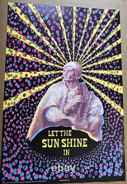 Let the sun shine in vintage blacklight poster east totem west Psychedelic 1960s