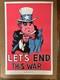Lets End This War Vintage Blacklight Poster Richard Nixon Peace 1970s