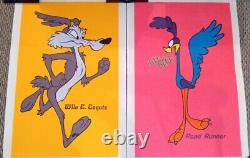 Looney Tunes Blacklight 2 Posters 1970s ARTKO MINT Road Runner Coyote Warner bro