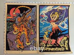 Lot 2 Black Light Posters Fantasy Originals Inc. Hollywood CA 1975 1977 Vintage
