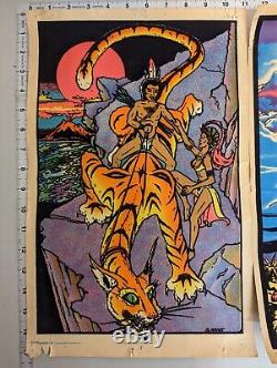 Lot 2 Black Light Posters Fantasy Originals Inc. Hollywood CA 1975 1977 Vintage