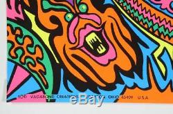 Lot Of 4 Psychedelic 1970 NOS Black Light Posters Signed Pin-Up Head Shop