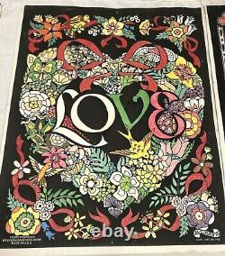 Lot of (6) Western Graphics Black Light Posters (Made USA) Fuzzy Velvet