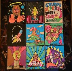 Lot of 9 Vintage Original 1972 Kaymac Blacklight Posters 17 X 14 Black Light