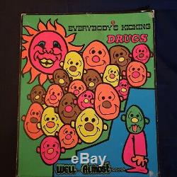 Lot of 9 Vintage Original 1972 Kaymac Blacklight Posters 17 X 14 Black Light