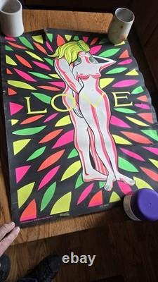 Love Garden VINTAGE 1970 BLACKLIGHT HEADSHOP POSTER By Jms. Platte Foster 29x22