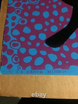 Love Is A Beautiful Butterfly 1971 Classic Vintage Blacklight Poster Rare Origi