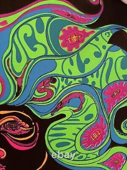 Lucy in the Sky with DIamonds Vintage 1970's Blacklight Psychedelic Poster