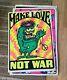Make Love Not War 1970s Vintage Blacklight Poster