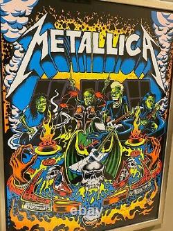 METALLICA Original Pinball print (the old one) Blacklight signed Dirty Donny