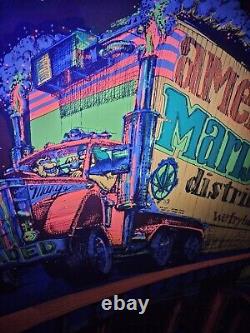 MIDNITE RIDER VINTAGE 1973 BLACKLIGHT HEADSHOP POSTER By BILL HOORMAN -NICE