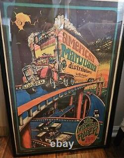 MIDNITE RIDER VINTAGE 1973 BLACKLIGHT HEADSHOP POSTER By BILL HOORMAN -NICE