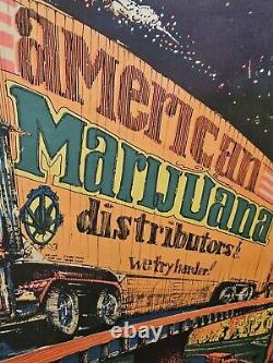 MIDNITE RIDER VINTAGE 1973 BLACKLIGHT HEADSHOP POSTER By BILL HOORMAN -NICE