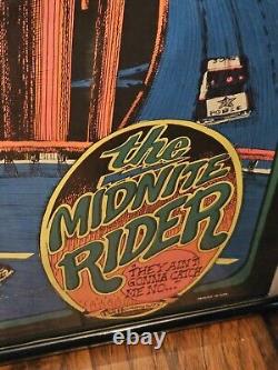 MIDNITE RIDER VINTAGE 1973 BLACKLIGHT HEADSHOP POSTER By BILL HOORMAN -NICE