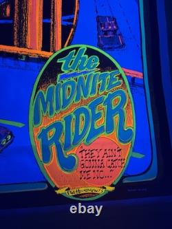 MIDNITE RIDER Vtg 1973 BLACKLIGHT HEADSHOP POSTER BILL HOORMANN Rare Marijuana