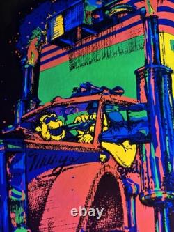 MIDNITE RIDER Vtg 1973 BLACKLIGHT HEADSHOP POSTER BILL HOORMANN Rare Marijuana