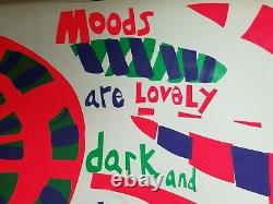MOODS ARE LOVELY DARK & DEEP 1960's VINTAGE BLACKLIGHT POSTER Signed By JOYCE