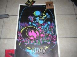 MOON FLOWERS BLACKLIGHT POSTER 1971 VINTAGE JOW PETAGO iii