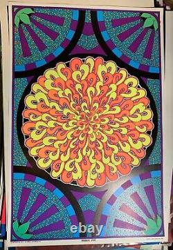 MOSAIC SUN 1968 VINTAGE BLACKLIGHT NOS POSTER By CELESTIAL ART -NICE