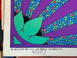 MOSAIC SUN 1968 VINTAGE BLACKLIGHT NOS POSTER By CELESTIAL ART -NICE