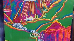 MOUNTAIN MORNING 1971 VINTAGE BLACKLIGHT POSTER THE THIRD EYE By Roberta Ehrlich