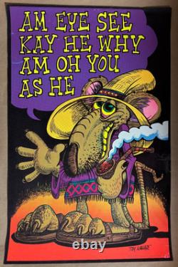 MOUSE AM EYE SEE KAY VINTAGE 1974 BLACKLIGHT HEADSHOP POSTER By Tim Wallace