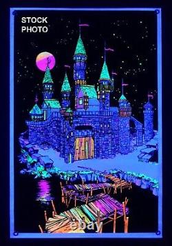 Magic Castle Vintage Flocked Blacklight Poster 1974 AA Sales Funky Enterprises