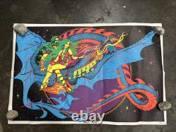 Magic Dragon Psychedelic black light poster vintage 1971 damaged C2933