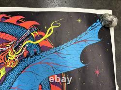 Magic Dragon Psychedelic black light poster vintage 1971 damaged C2933