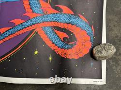 Magic Dragon Psychedelic black light poster vintage 1971 damaged C2933