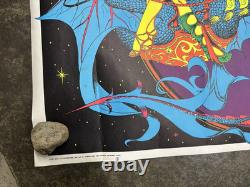 Magic Dragon Psychedelic black light poster vintage 1971 damaged C2933