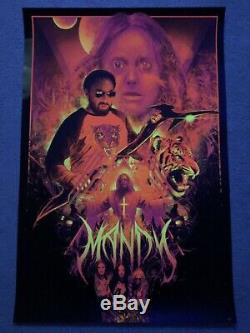 Mandy Nicolas Cage Print Movie Poster Mondo Vance Kelly Black Foil Blacklight
