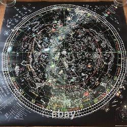 Map Of Universe 1981 Celestial Arts Poster Glows In The Dark Out Of Print VTG