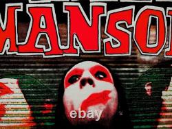Marilyn Manson 3 Faces Blacklight Poster Flocked Metal 1997 Vintage