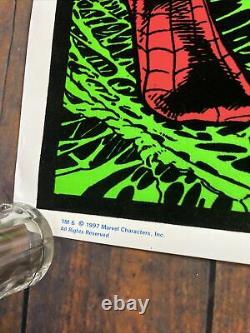 Marvel 1997 Funky Co Spider-Man Rare Blacklight Velvet Art 3D Clean Poster