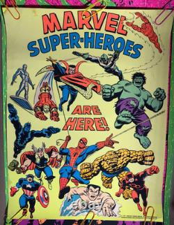 Marvel Comics Vintage 1971 Third Eye Store Display Blacklight Poster -read