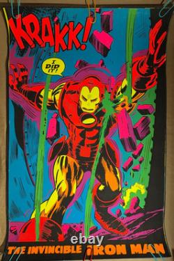 Marvel Krakk! Iron Man Vintage 1971 Third Eye Blacklight Poster #4019 -nice