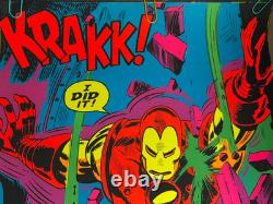 Marvel Krakk! Iron Man Vintage 1971 Third Eye Blacklight Poster #4019 -nice