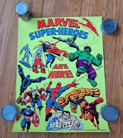 Marvel Super-Heroes Are Here! Third Eye blacklight black light poster 1971 3rd