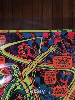 Marvel Third Eye Blacklight Poster Silver Surfer At Last Im Free 1971 4005