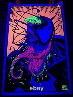 Marvel Vintage Black Light Venom Poster Glow Very Clean Velvet 1996 Funky 404