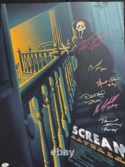 Melvin Mago Scream Cast Signed Screen Print Orange Variant Blacklight 18x24 JSA